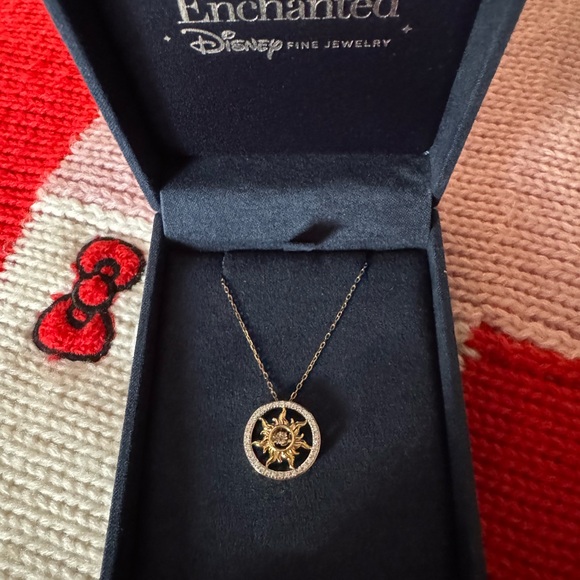14k Diamond Enchanted Fine Jewelry Rapunzel Sun ☀️ Necklace - Picture 4 of 10